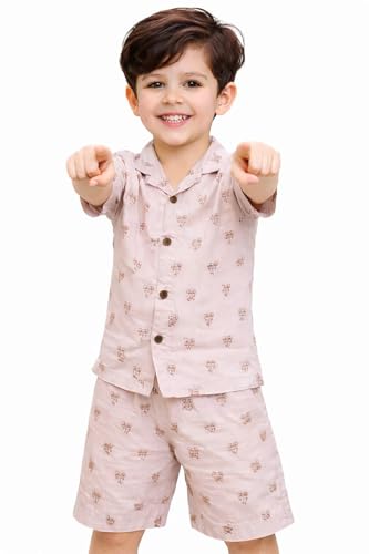 Image of 3BROS Baby Boys & Baby Girls Pure Cotton Clothing Set Casual Half Sleeves Shirt with Shorts Set For Boys & Girls