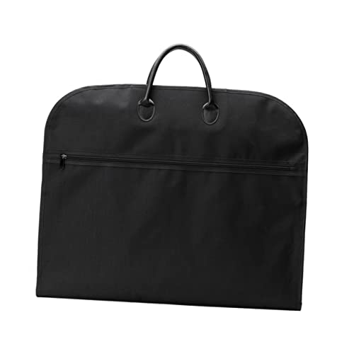 Portable Foldable Suit Garment Bag Shoulder Strap Dustproof Travel Clothes Cover Black for Business Trips and Hanging Suits