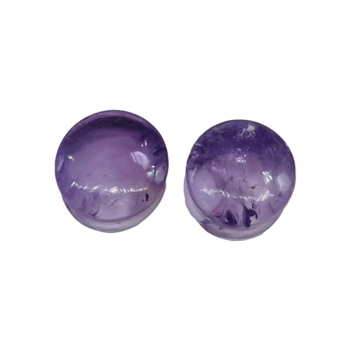 Natural Amethyst Gemstone Double Flared Ear Plugs – Handmade Purple Crystal Gauges for Stretched Ears, Organic Stone Body Piercing Jewelry (7 mm (1 g))