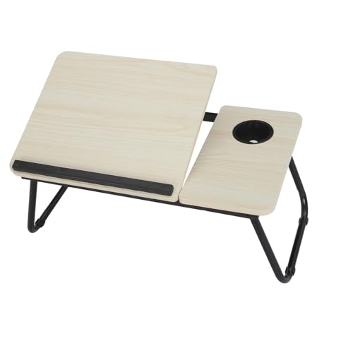 Trintion Table de lit Pliante pour Ordinateur Portable 55x32x25 cm avec Porte-gobelet Plateau de lit réglable 5 Positions Support Ordinateur Portable Table...