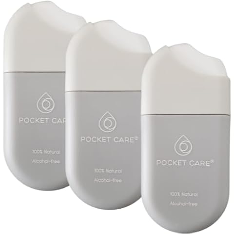 POCKET CARE | 3 Unscented Hand Cleanser Spray 15 ml - Spray for Hands | Organic Moisturizing Spray | Travel Size - Travel Accessories | 100% natural Cover