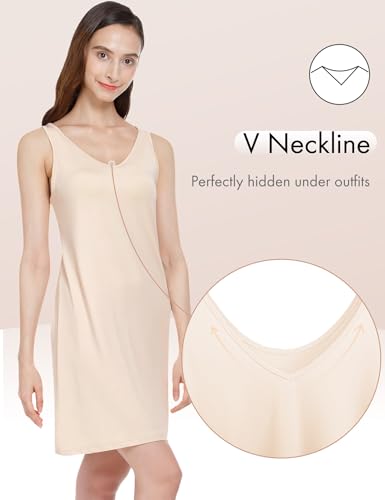 MANCYFIT Womens Full Slip Tank Top Dress Slip Sleeveless Under Dress Wide Straps3