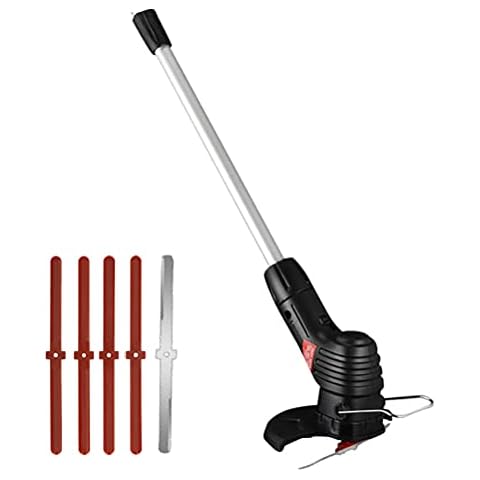 Strimmer Cordless, Electric Cordless Grass Trimmer Garden Rechargeable Weed Strimmer Cutter Tool with Blades, Lightweight Garden Electric Strimmer with Adjustable Telescopic Long Handle Cover
