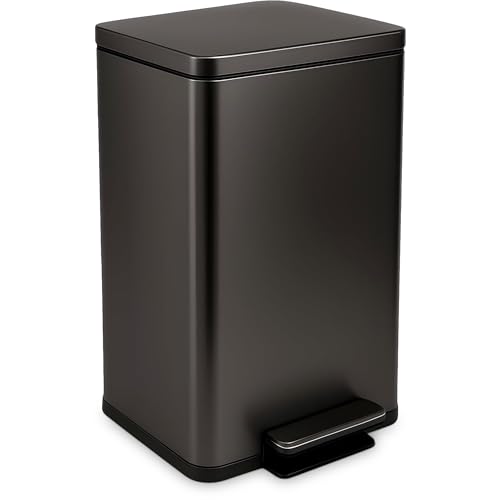 Simpli-Magic 13.2 Gallon (50L) Step Trash Can – Kitchen Garbage Can with Slow-Close Lid – Odor Control, Hands-Free, Easy to Clean, Brushed Stainless Steel by SIMPLI-MAGIC - Used condition - US$80.98