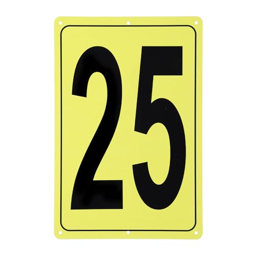 Plaque numéro 25 jaune résistant aux intempéries grand panneau alu PATIKIL 30x20cm