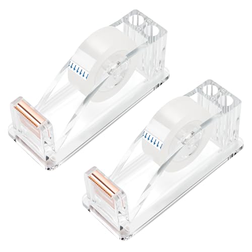 Image of 2 Pcs Transparent Acrylic Tape Dispenser, Non-Skid