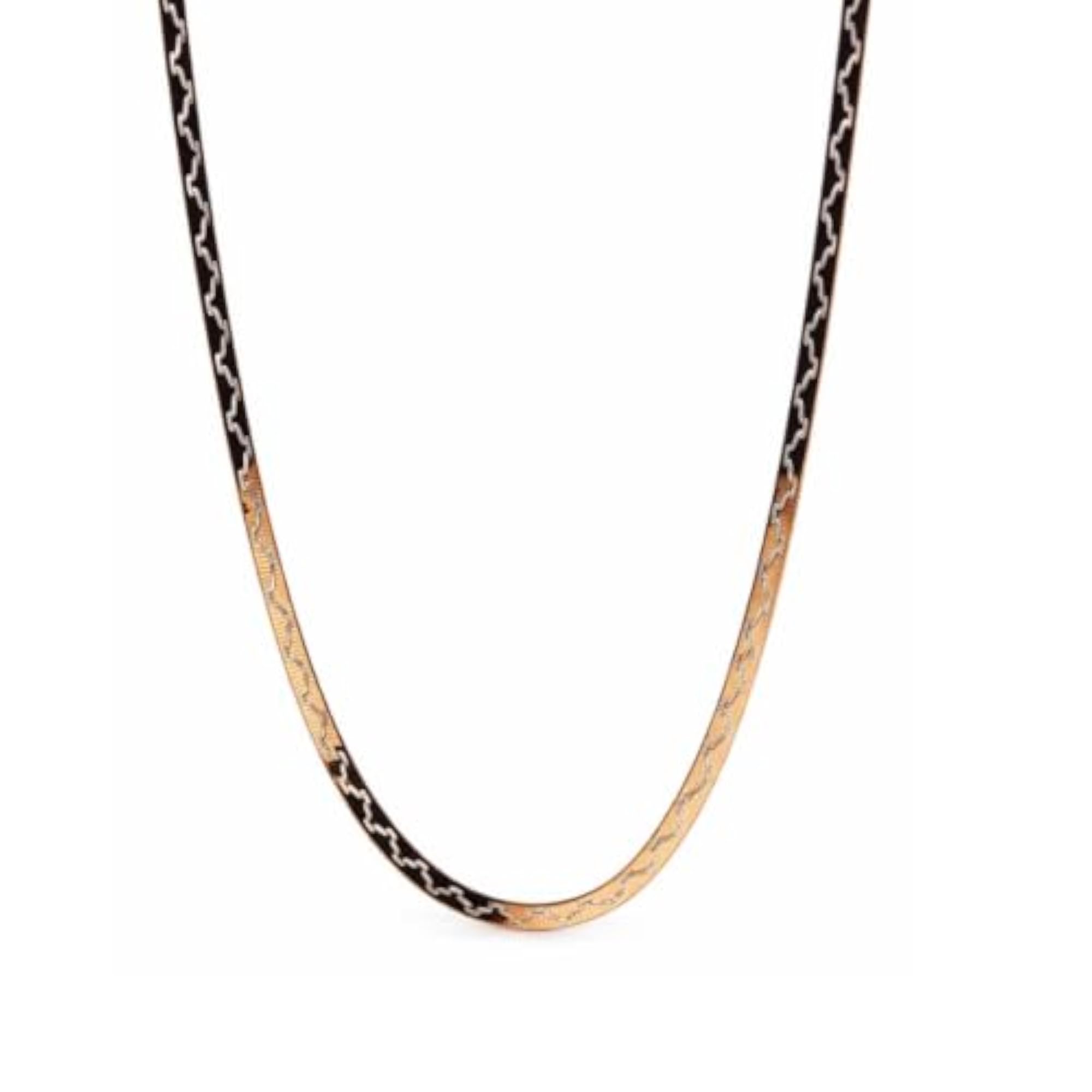 Rose Gleam Flat Snake Chain Necklace, Elegant Design