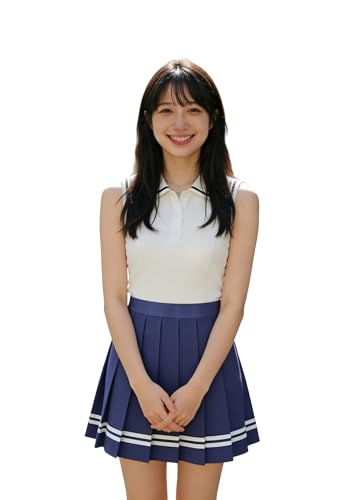 [EFOFEI] スカート レディース 学院風 無地 可愛い フレア ミニ Aライン ロリータ 量産型学生服 レディースコスチューム 可愛い彼女仮装 文化祭 ブルー 4XL