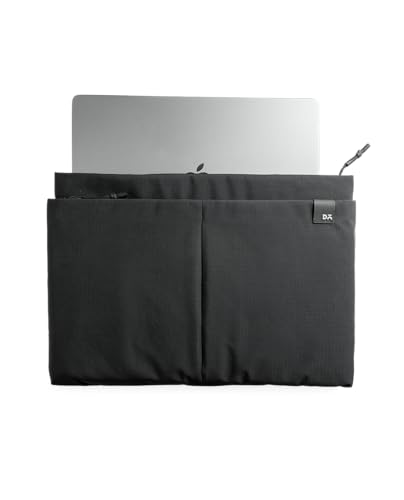 Image of DailyObjects Medium Portable Pivot Laptop Sleeve |Recycled Nylon| Durable|Lightweight|Water Repellent|Padded Zipper|Fits Laptop /MacBook Air /Pro-14|for Men and Women|Office and Daily use (Black)