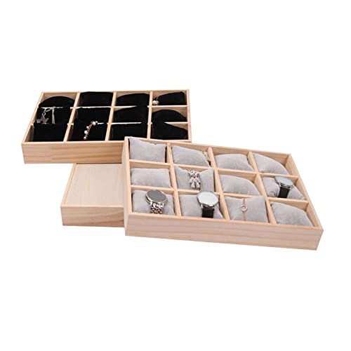 Esquirla Watch Display Tray, Bracelet Display Showcase, 12 Grids Watch Pillows Tray For Countertop, Velvet #TOP1