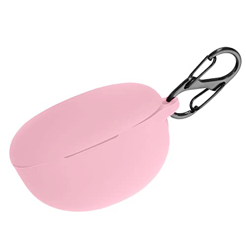 Image of KACA Protective Shockproof Silicone Cover Case with Buckle Compatible with Huawei Freebuds 4i (Pink)