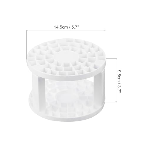Image of PATIKIL 2pcs Paint Brush Holder, Paint Brush Storage Organizer 49 Holes Plastic Paint Storage Desk Stand Round for Artist Desk Makeup Pencil, White