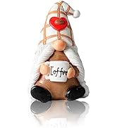 iStatue Coffee Gnome, 4'' Hand-Painted Resin Swedish Collectible Figurine with Love Coffee Bar Ac...