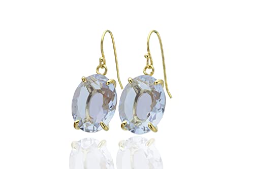Boucles d'oreilles tanzanite ovale en or fait main de haute joaillerie