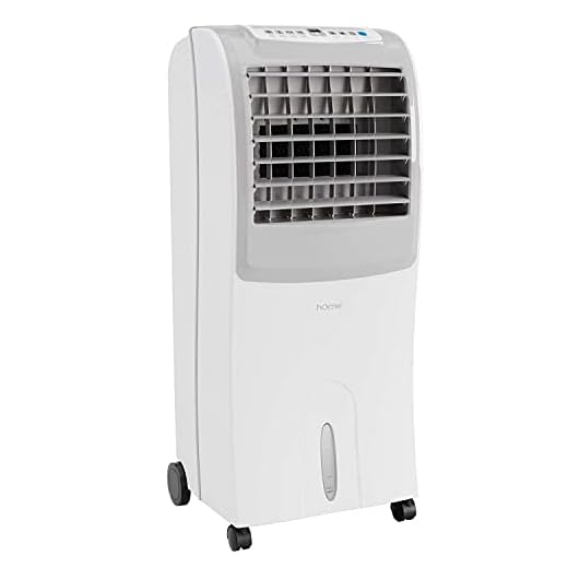 hOmeLabs Evaporative Cooler - Portable Cooling Fan with 3 Wind Modes, 3 Speeds, Timer, Humidifier and Auto Shut Off Function - with 10 Liter Ice Water Tank Capacity - Cools Room up to 200 Square Feet