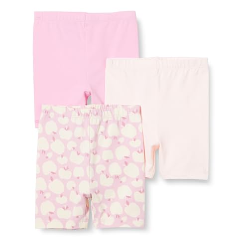 Image of Amazon Essentials Toddlers and Baby Girls' Cotton Breathable Pull-on Bike Shorts with Elastic Waist, Pack of 3