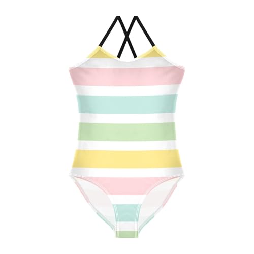GuoChe Easter Festive Stripes Toddler Swimsuit Girl Swim Suits for Girls Kids Bathing Suits Girls Beach