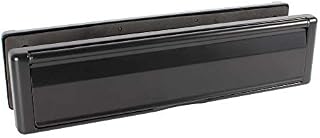 Avocet Affinity 12" Black Letterplate Premium Heavy Duty Sprung Letter Box UPVC Wood Door