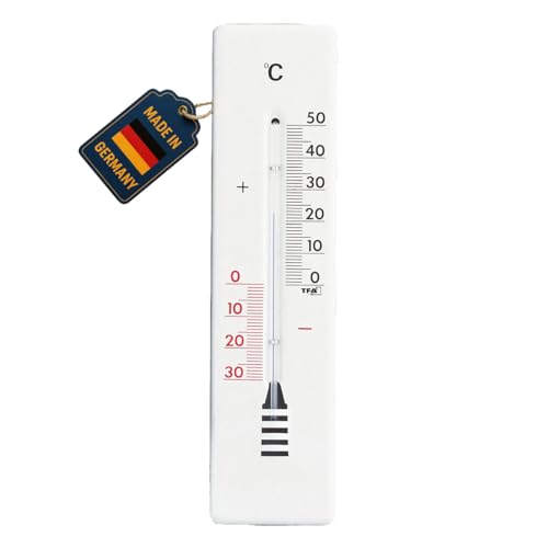 TFA Dostmann Analoges Innen-Außen-Thermometer aus Metall, wetterfest, 26cm...