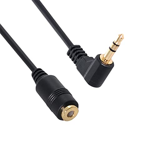 Cable auxiliar estéreo 3.5mm macho a hembra 10cm ángulo 90° miniatura 5
