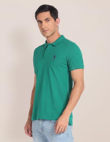 Image of U.S. Polo ASSN. Men's Cotton Slim Fit Solid Polo Shirt