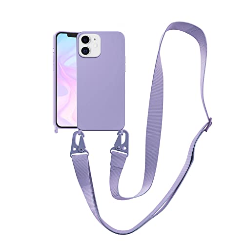 Image of Compatible with iPhone 15 Plus Case with Lanyard Crossbody iPhone Case with Strap Adjustable Shockproof Drop Protection Silicone Phone Cover for iPhone 15 Plus 6.7'' Lavender Purple