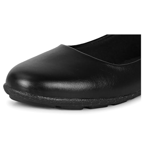 Image of DHANESHWAR Women's Ballet Flats Belly Shoes for Casual, Formal & Office Wear Ballerina | Comfortable Slip on Black Bellies for Women & Girls. 1 Pair
