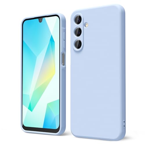 oakxco for Samsung Galaxy A16 5G Case Silicone, Thin Slim Grip Soft Rubber Gel Protective Phone Case for Women, Matte Plain Solid Color Aesthetic Cute Girly Case with Camera Cover, Light Blue