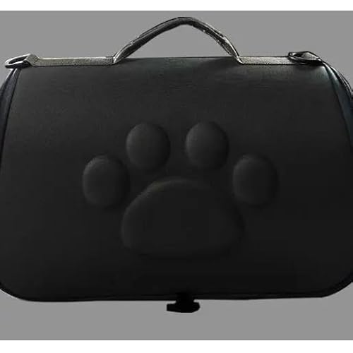 キャリー バッグ 猫 折りたたみ ペット キャリーバッグ 小型犬 猫用キャリーバッグ ペットキャリーケース 通気性 折りたたみ 車載/スリング/手持ち グレイ (L,ブラック)