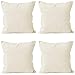 Encasa Homes Couvre-oreillers 40 x 40 cm Vierge Naturel Pack de 4 avec fermeture à glissière invisible - en sergé de polyester souple, adaptées à l'impression numérique et peinture par sublimation