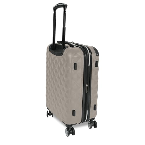 Image of Kenneth Cole REACTION Diamond Tower Collection Lightweight Hardside Expandable 8-Wheel Spinner Travel Luggage, Rye, 28-Inch Checked