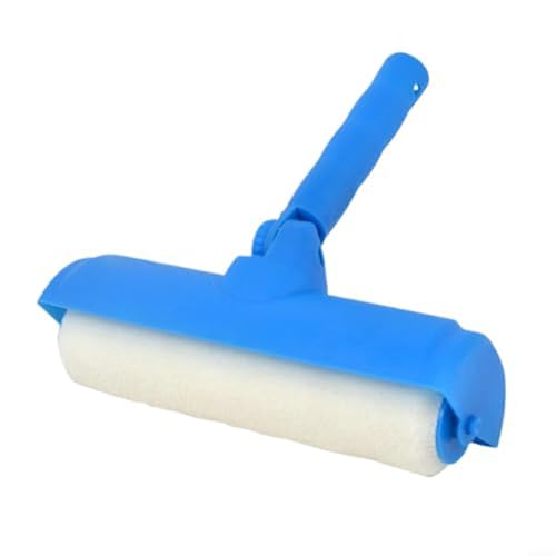 Glomc Rodillo de pintura ajustable de 10 pulgadas con protector contra salpicaduras y barra de 1,2 m, herramienta de pintura de pared de techo extensible para proyectos de renovación del hogar, azul
