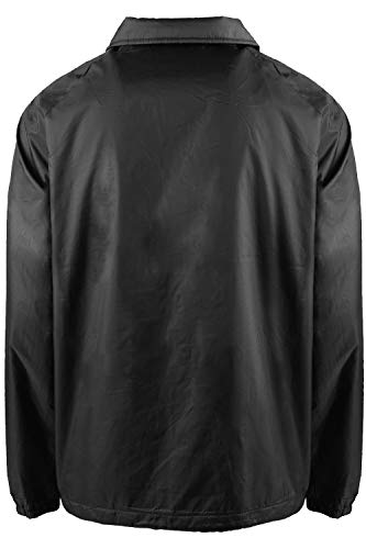 Shaka Wear Men’s Coach Jacket – Classic Windbreaker Nylon Water Resistance Relaxed Fit Snaps Blank Coat4
