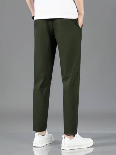 Image of TAGDO Men's Loose Fit Solid Color Polyester Drawstring Sports Pants - Casual, and Comfortable for Outdoor Activities (5186)