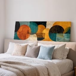 Décoration murale style milieu du siècle pour habiller un grand mur de salon