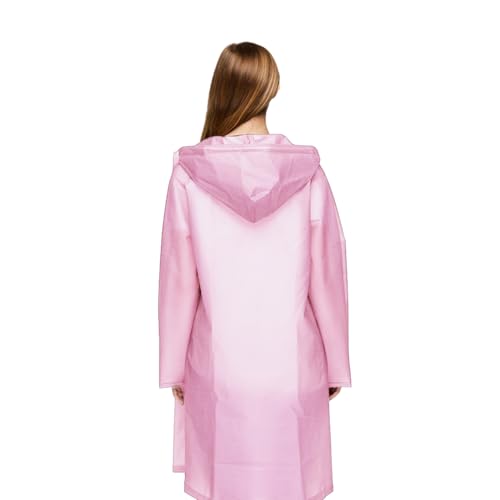 Voarge Eva Regenjacke Regenmantel für Erwachsene, für Damen und Herren Regenbekleidung Regencape Regenjacke Wasserdicht für Wandern Radfahren, M, Rosa