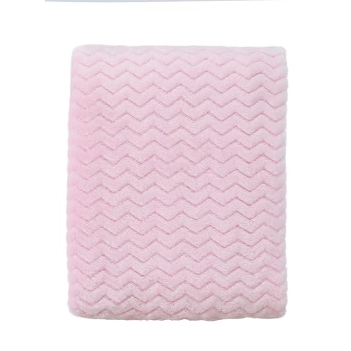CREVENT 30''X40'' Light Cozy Plush Fluffy Warm Fleece Stroller Blanket for Girl Infant Toddler Crib Cot Stroller (Wave Baby Pink)