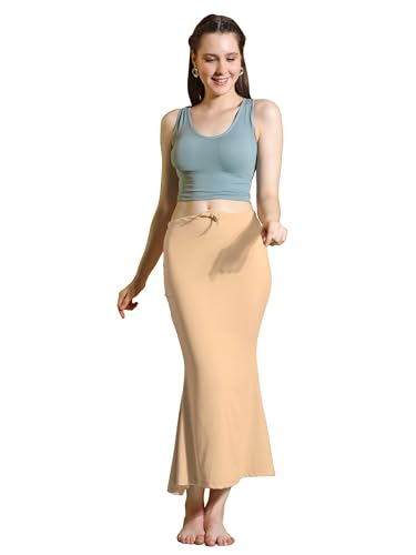 Image of Amazon Brand - Anarva Women Cotton Blended Saree Shapewear Regular Petticoat Skirt For Saree