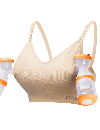 Image of HOFISH Pumping Bra Hands Free Support Nursing & Pumping Bra in One Ultra-Soft Breast Pump Bra All Day Wear
