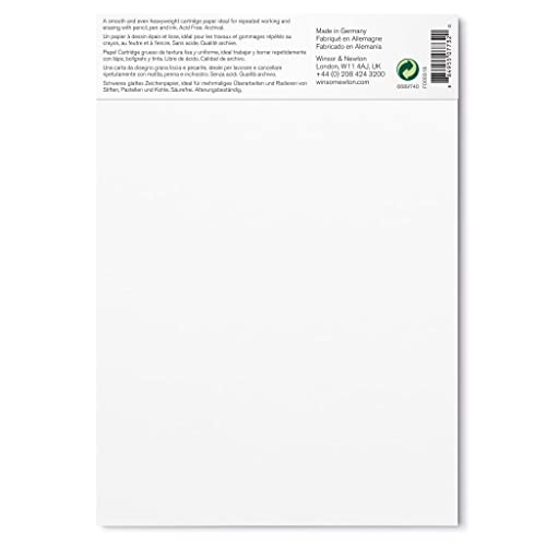 Winsor and Newton 6689743 Drawing Smooth Pad, A2 Size, 25 Sheet, 220gsm, Pack of 3, Natural White - Image 2