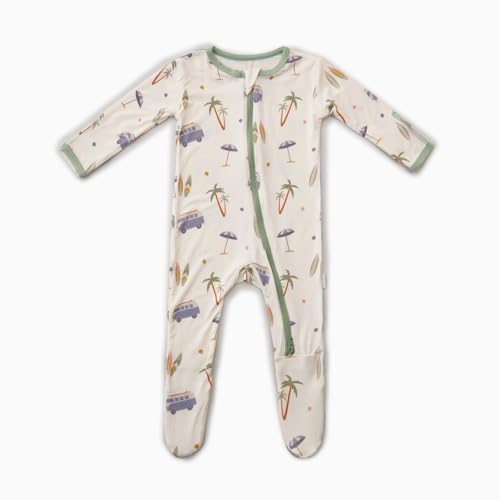 Image of Bamboo Little Soft Baby Footie Pajamas, Baby Clothes, Newborn Sleepers, 95% Viscose and 5% Spandex, 0-24 Months