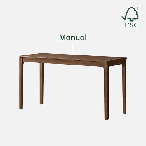 Image of YESWOOD Solid Wood Computer Desk, Vintage Home Office Desk, Writing Desk, Mid Century Modern Wood Desk for Home Office, Study, Gaming 39.37 inch W