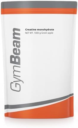 GymBeam Creatina Monoidrata 100%, Polvere Altamente Solubile, Migliora le Prestazioni in Allenamenti di Alta Intensità, Ideale per Atleti di Forza e Sport di Squadra (1000 g, Green Apple)
