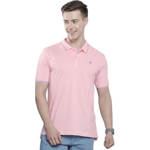 Image of The Indian Garage Co Men Slim Fit Solid Polo Neck Half Sleeves Tshirt