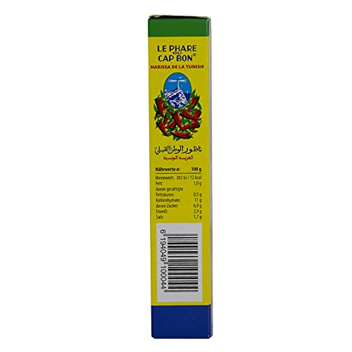 Harissa tunecina original en tubo 70 g pasta picante de chiles rojos y especias para cocinar