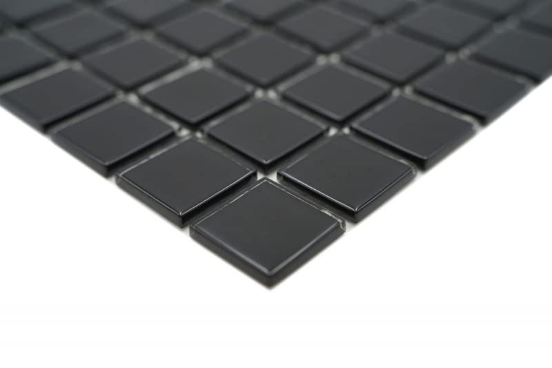 MOS60-0304 - Azulejos de mosaico de cristal traslúcido, color negro