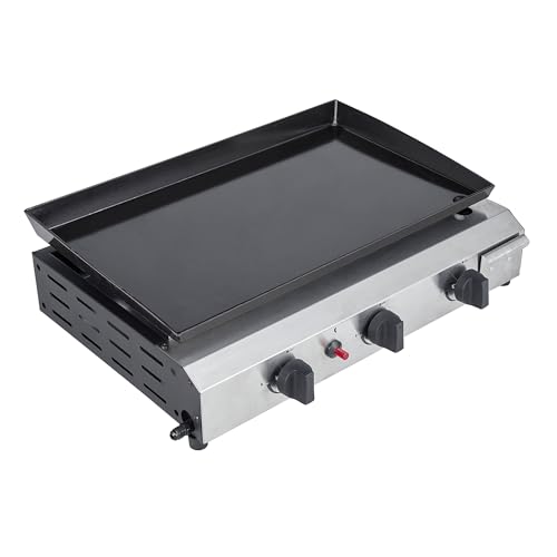 WERKA PRO Plancha à gaz 3 brûleurs, Silver