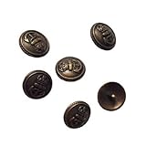 6 x bouton Métal Blazer Ancre marine coloris Or antique 18 mm