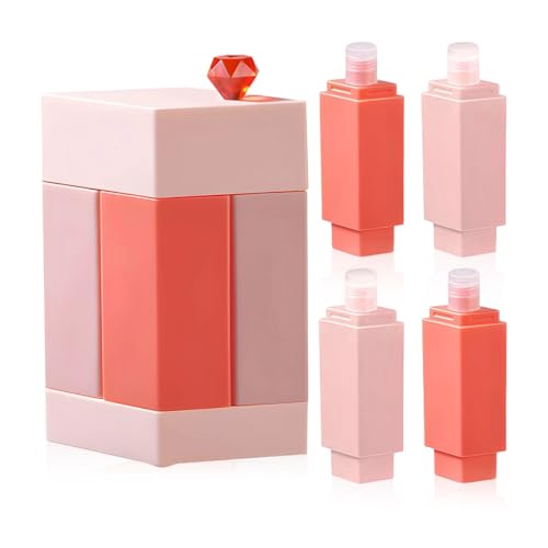 Image of MAYCREATE 4 in 1 Travel Dispenser Bottle Reusable Travel Toiletry Bottles Kit, Leak-Proof Refillable Containers for Storing Shampoo Shower Gel, Toiletries Bottle for Gym, Business Trip