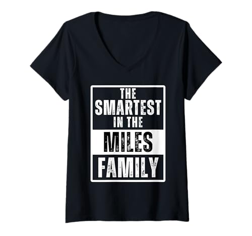 Mujer Smartest in the Miles Family Camiseta Cuello V